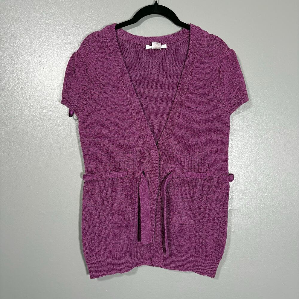 Sarah Spencer Women's Pink Heavyweight Short Sleeve Cardigan - Size XL - Sweater